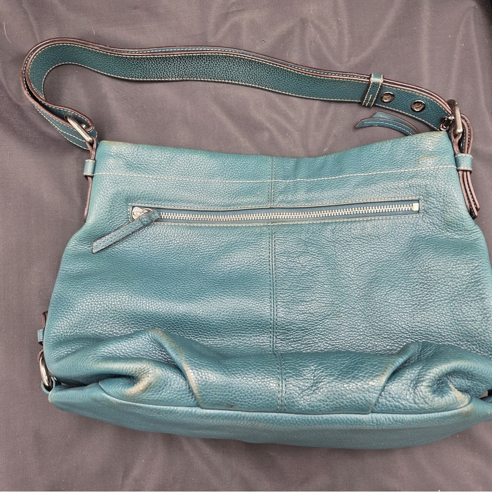 COACH Teal Leather Shoulder Bag - Picture 2 of 15